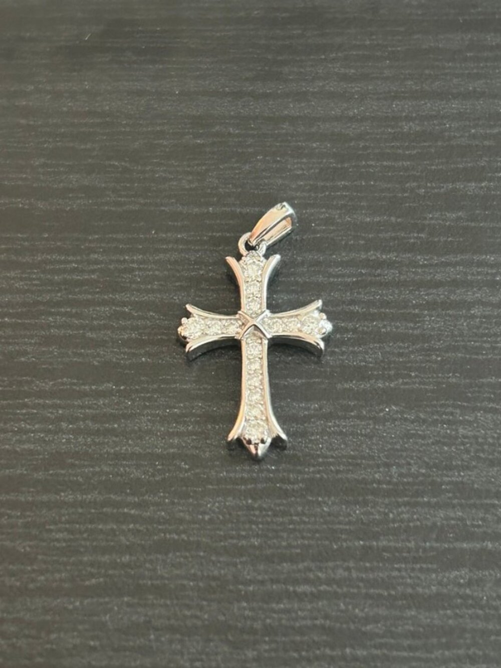 Mens Moissanite Cross Pendant Necklace Silver 0.33ct GRA VVS1